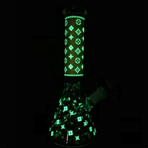 Glow In The Dark Louis Vuitton Glass Beaker Bong .